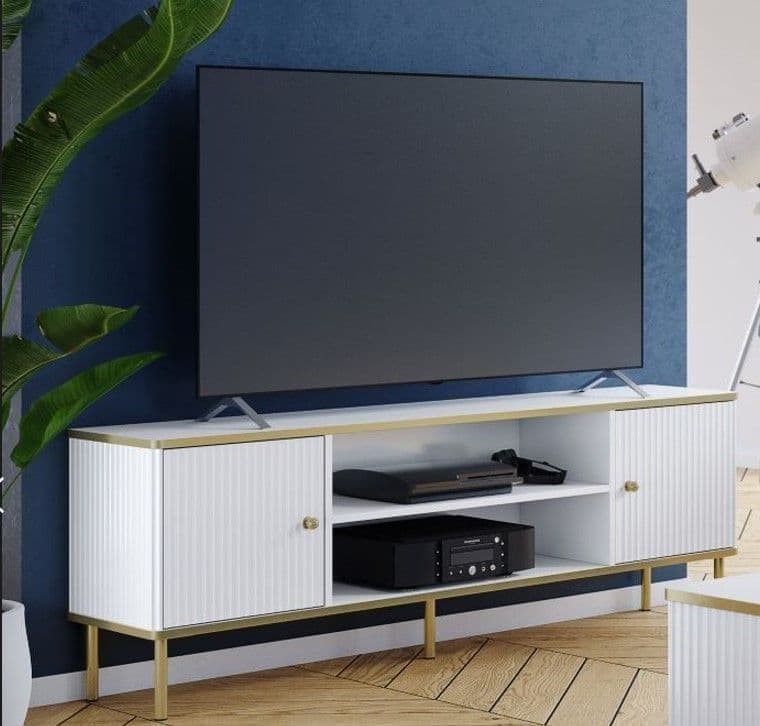 Maison White And Gold TV Unit — main product view
