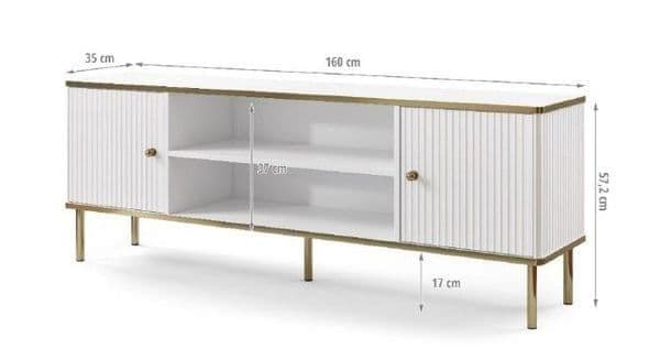 Maison White And Gold TV Unit — alternate product view