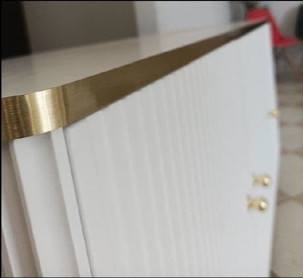 Maison White And Gold TV Unit — front product view