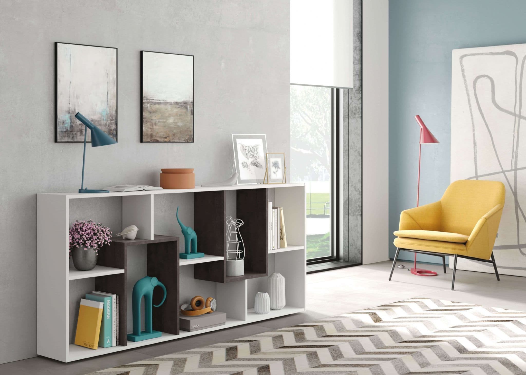 Malibu White And Dark Brown Bookcase