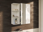 Mancini 400mm White And Mirrored 1 Door Wall Mounted Bathroom Cabinet