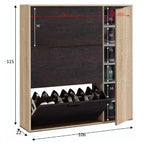 Marcos Oak Effect And Oxido Dark Brown Shoe Cabinet with 4 Doors