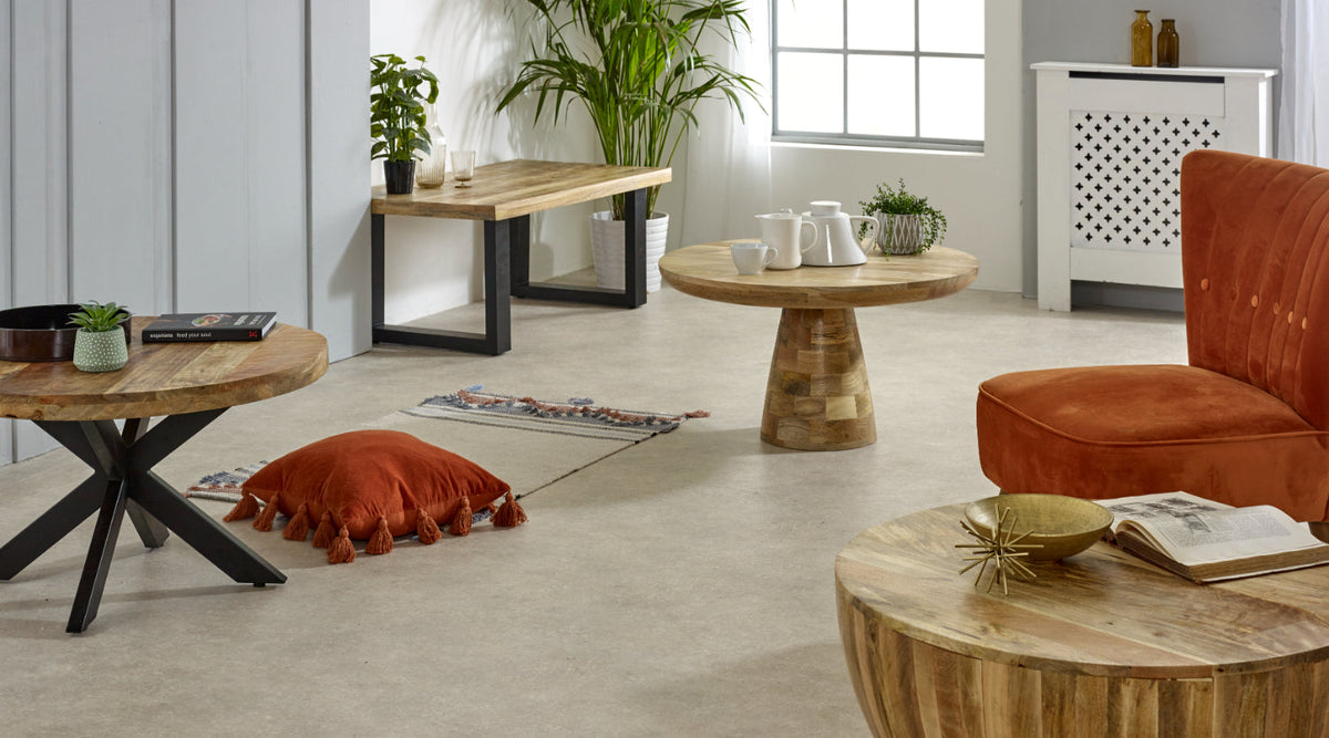 Surrey Solid Wood & Metal Coffee Table — front product view