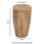 Surrey Solid Wood Drum Side Table