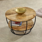 Surrey Solid Wood & Metal Coffee Table With Shelf