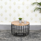 Surrey Solid Wood & Metal Wire Coffee Table