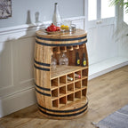 Surrey Solid Dark Wood Barrel Wine Sideboard