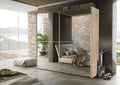 Melphis Mirrored And Oak Effect 240cm Sliding Door Wardrobe