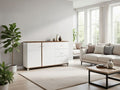 Merlot White Gloss And Warm Oak Effect Sideboard