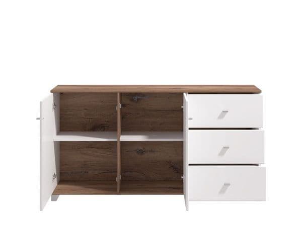 Merlot White Gloss And Warm Oak Effect Sideboard — alternate product view