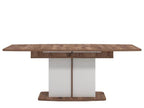 Merlot White Gloss And Warm Oak Extending Dining Table