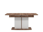 Merlot White Gloss And Warm Oak Extending Dining Table