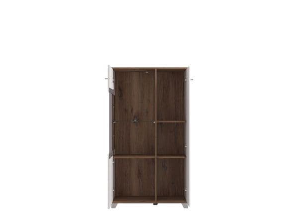 Merlot White Gloss Oak Effect Low Display Cabinet — alternate product view