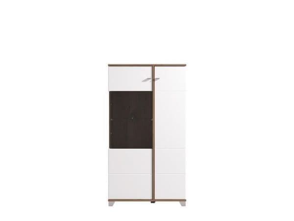 Merlot White Gloss Oak Effect Low Display Cabinet — front product view