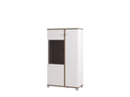 Merlot White Gloss Oak Effect Low Display Cabinet