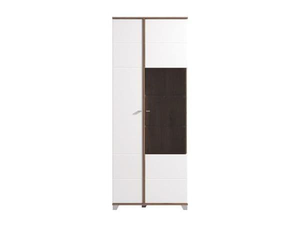 Merlot White High Gloss And Oak Effect Display Cabinet — alternate product view