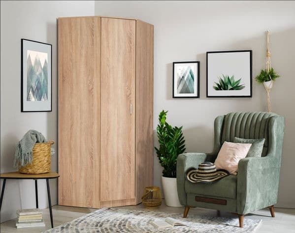 Miami Sonoma Oak Effect Corner Wardrobe — side product view