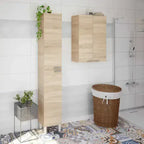 Milano Oak Effect 1 Door Small Wall Mounted Floating Bathroom Storage Cupboard