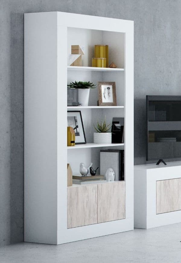 Montreal White And Wood Effect Tall Bookcase — alternate product view