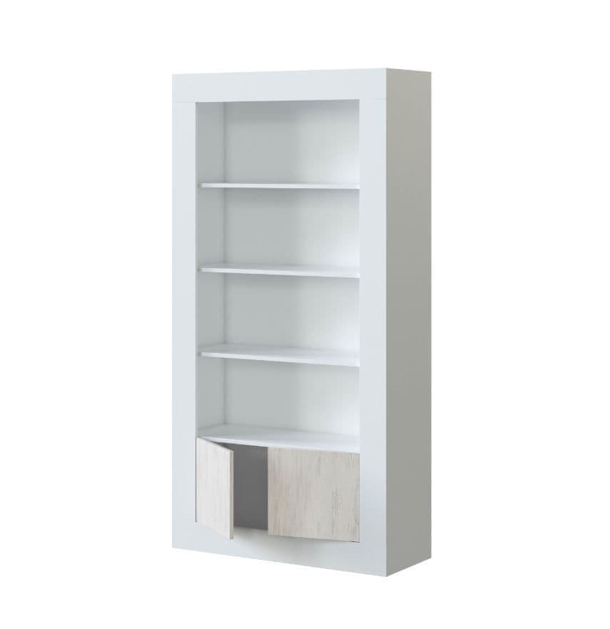 Montreal White And Wood Effect Tall Bookcase — front product view