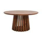 Slatted Mango Wood Round Coffee Table