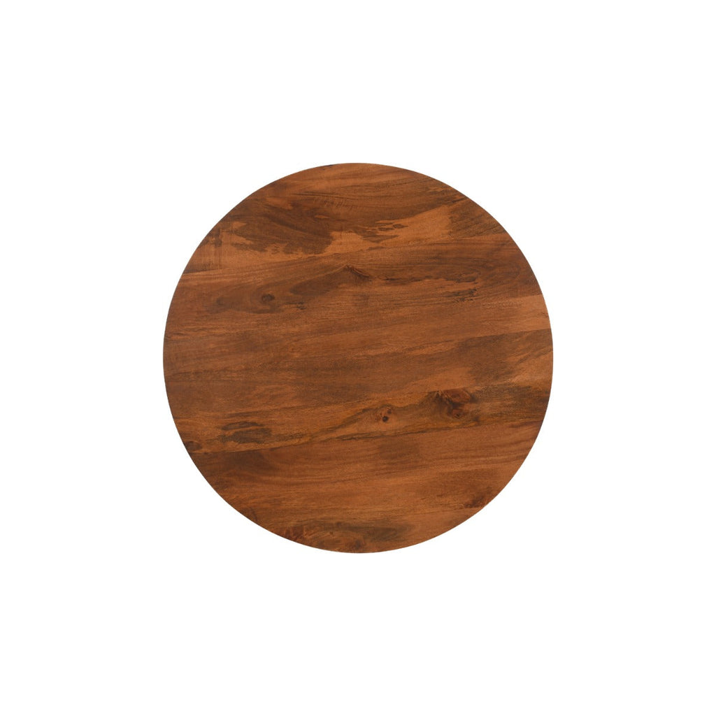 Slatted Mango Wood Round Coffee Table