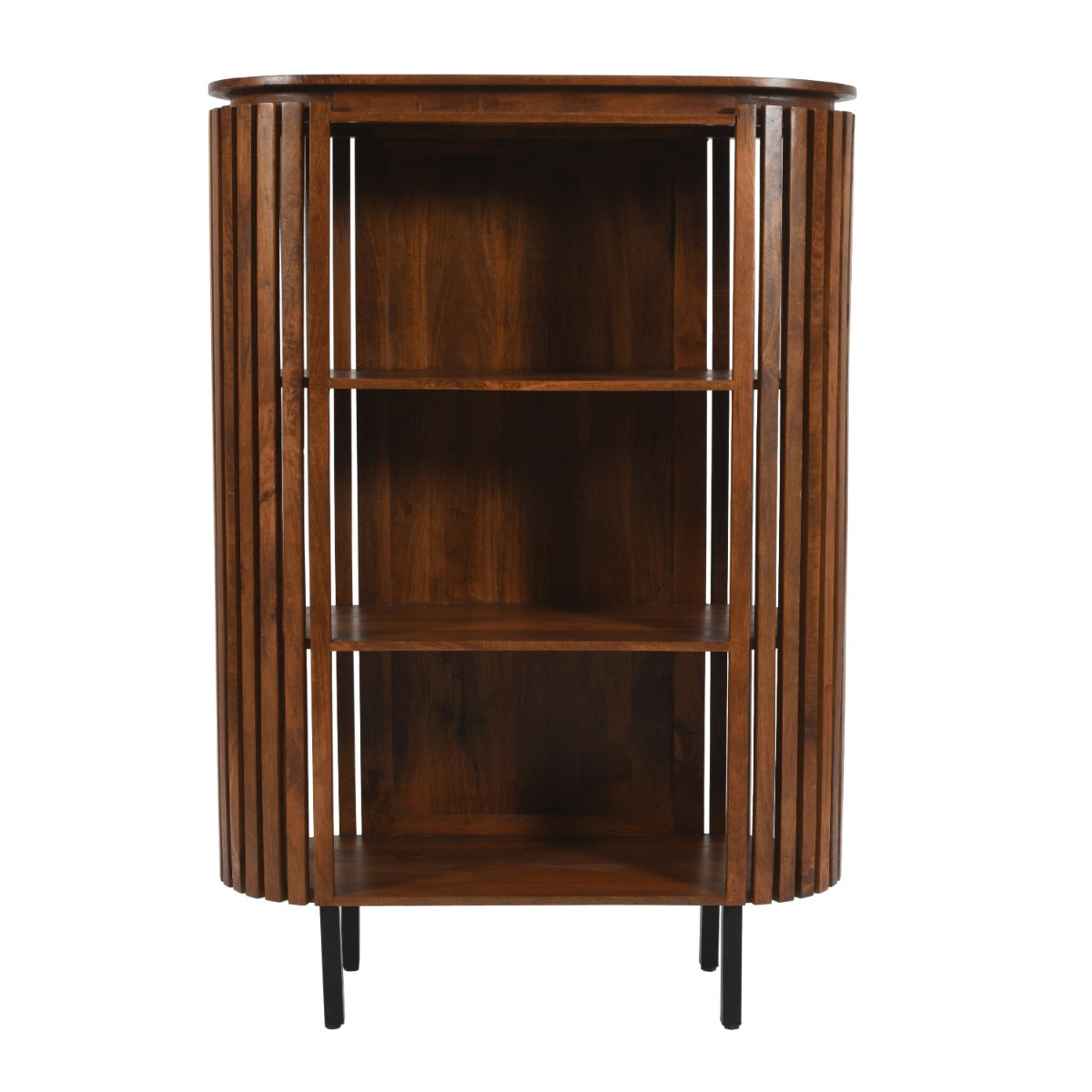 Slatted Mango Wood Bookcase