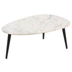 Opal Coffee Table With White Marble Top & Metal Legs