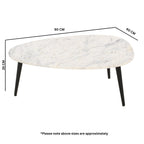 Opal Coffee Table With White Marble Top & Metal Legs