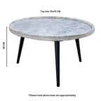 Opal Coffee Table With Marble Top And Metal Legs