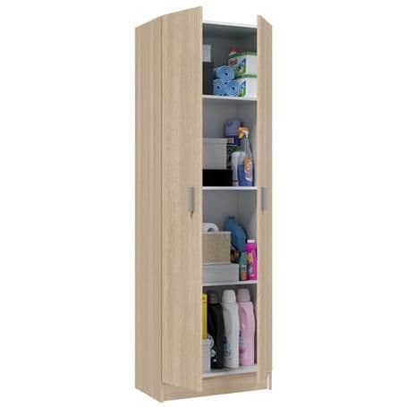 Multi Purpose Oak Wide Storage Cupboard — angled product view