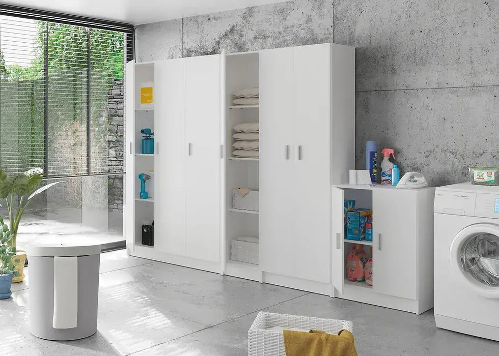 Multi Purpose White Narrow Storage Cupboard