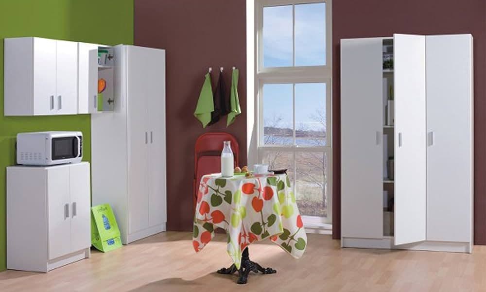 Multi Purpose White Wide Storage Cupboard 3 Door — alternate product view