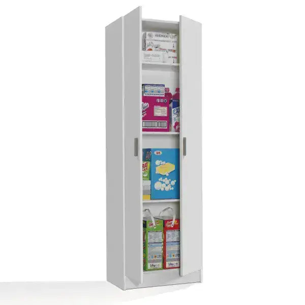 Multi Tall White 2 Door Shoe Storage Utility Cupboard — alternate product view