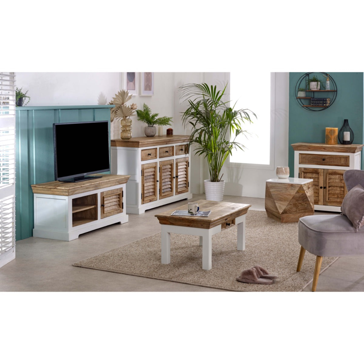 Alfie Wood Sideboard - 3 Drawers & 3 Doors