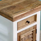Alfie Solid Mango Wood Bedside Cabinet 1 Drawer + 1 Door