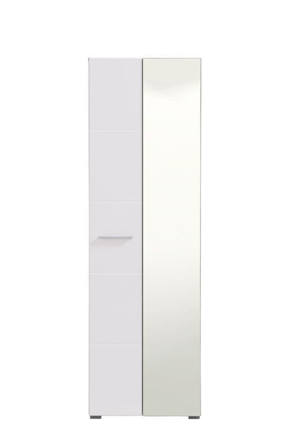 Myra White Mirrored Narrow Wardrobe — alternate product view