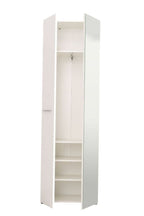 Myra White Mirrored Narrow Wardrobe