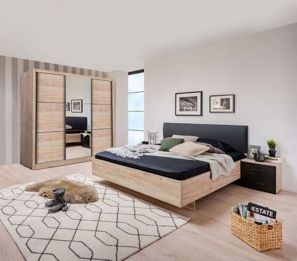 Navara Oak Effect Sliding Door Wardrobe — front product view