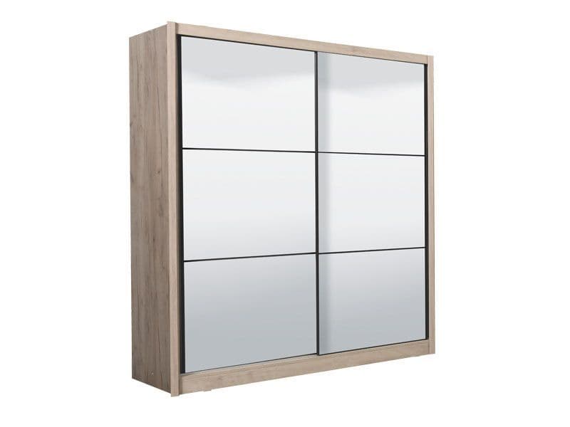 Nevada Artisan Oak Effect Full Mirrored Sliding Door Wardrobe