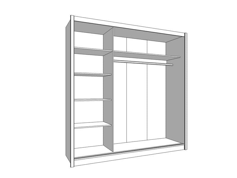 Nevada Artisan Oak Effect Full Mirrored Sliding Door Wardrobe