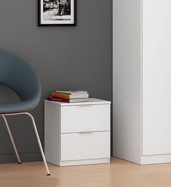 Nina 2 Drawer Bedside Cabinet Arctic White