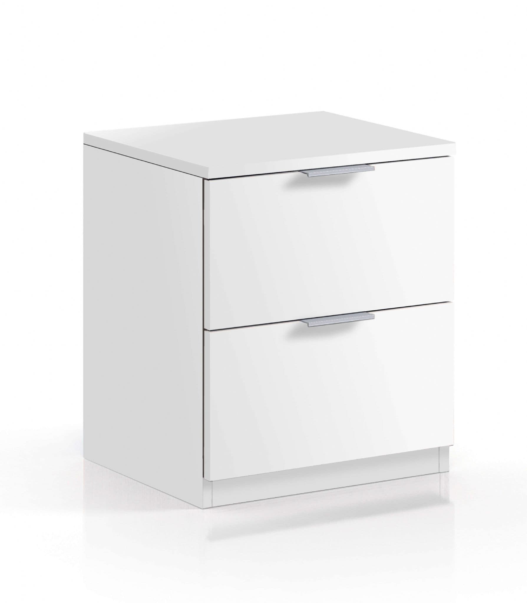 Nina 2 Drawer Bedside Cabinet Arctic White