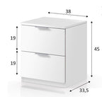 Nina 2 Drawer Bedside Cabinet Arctic White