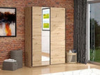 Noah Oak Effect Sliding Wardrobe With Mirror