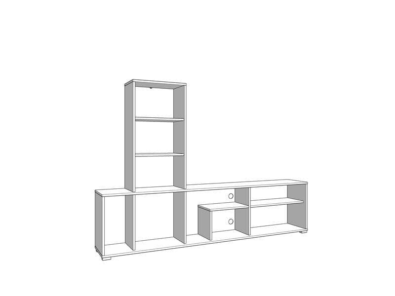 Norrvik Artisan Oak Effect Slatted TV Entertainment Unit — angled product view
