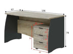 Oris Oak and Grey Large Desk With Drawers