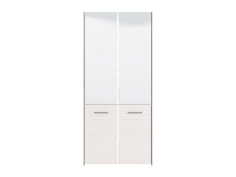 Osaka White Mirrored Large 50 Pair Shoe Cabinet Cupboard