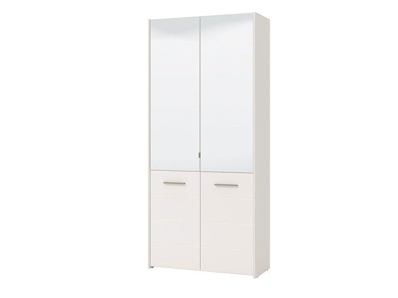 Osaka White Mirrored Large 50 Pair Shoe Cabinet Cupboard