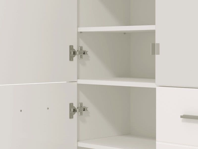 Osaka White Mirrored Large 50 Pair Shoe Cabinet Cupboard